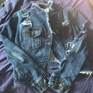 Levi’s Custom Distressed Denim crop jacket